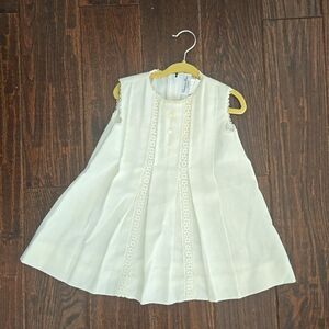 Vintage(1939) Antique Christian Dior 3T dress white linen